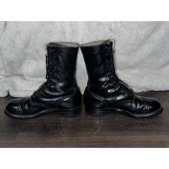 Vtg Vietnam Issue Black Leather Military Combat Jump Boots w/ Zippers SZ 7.5 Men main image 11